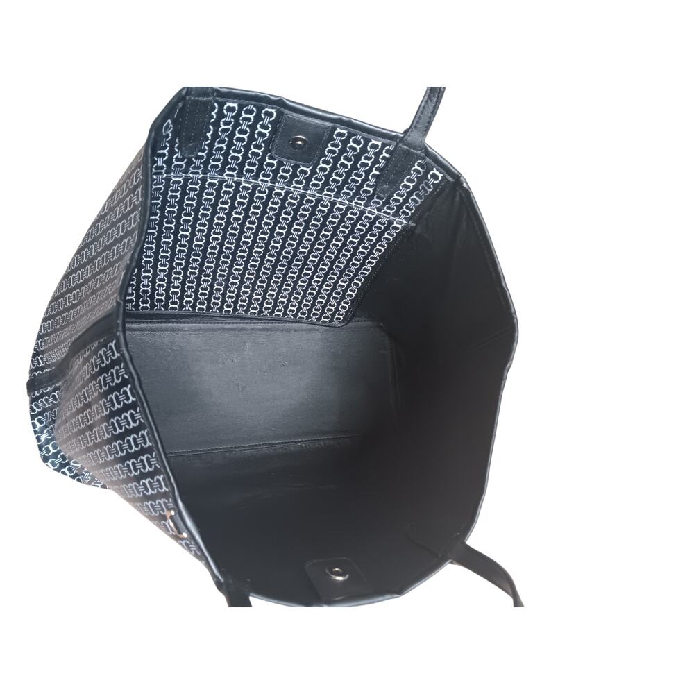 Tory Burch Gemini Link Tote Black Coated Canvas Large Shopper Bag - Picture 15 of 16